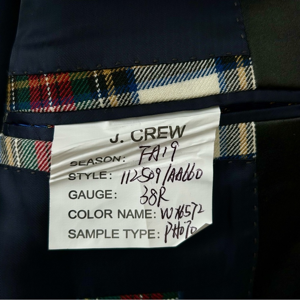 J Crew Ludlow shawl-collar dinner jacket snowy Stewart tartan English wool 38R - Picture 15 of 16
